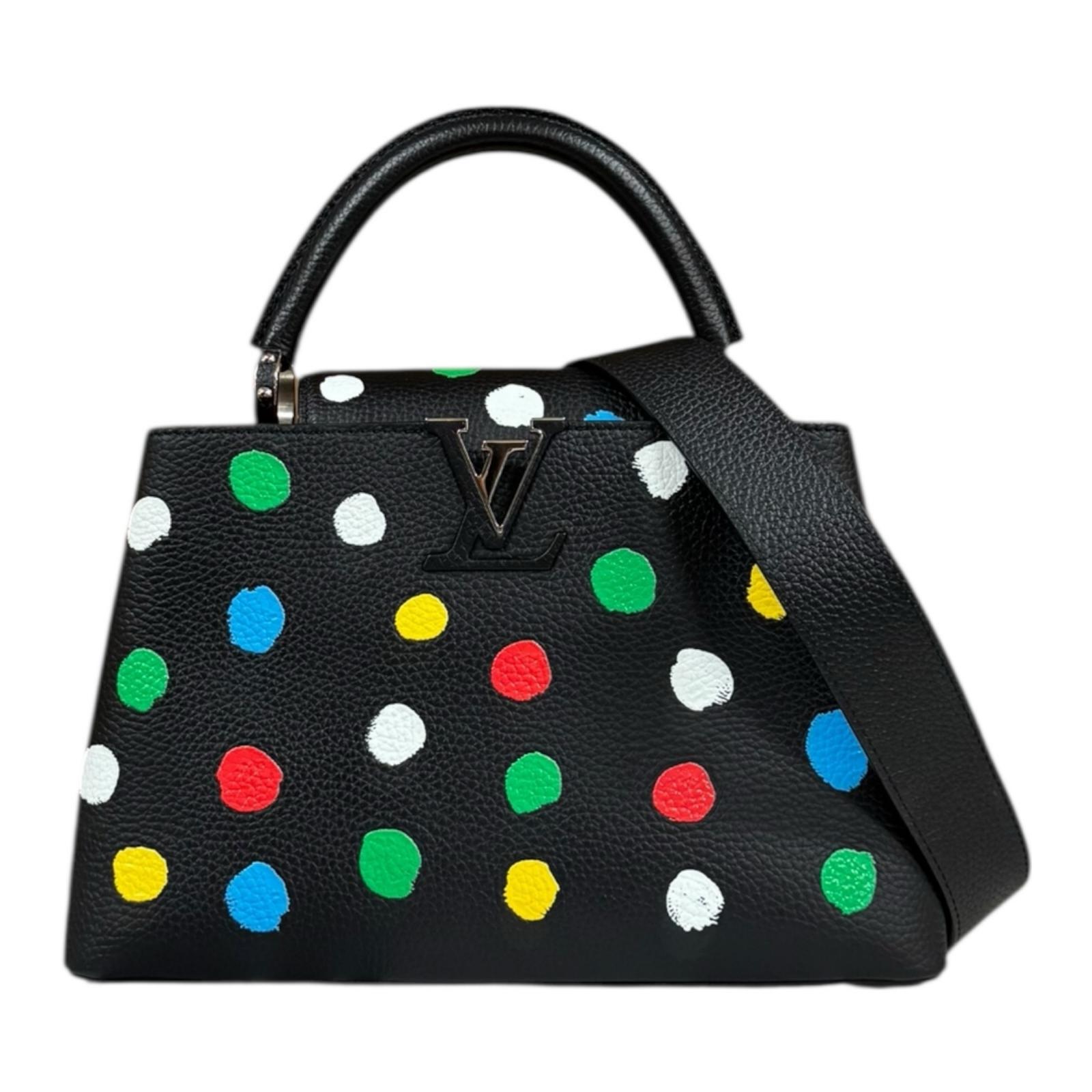 ルイヴィトン 草間彌生コラボ ドッド柄 カプシーヌMM ショルダーバッグ ルイ・ヴィトン バッグ トリヨンレザー M21663 ブラック レディース LOUIS VUITTON 中古2way|R&K リサイクルキング