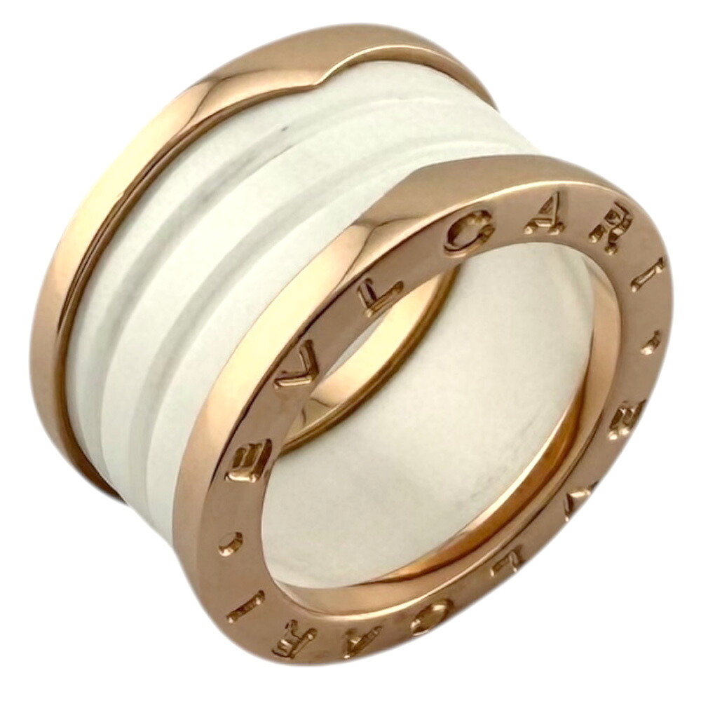 ブルガリ B-zero.1 ビーゼロワン 4バンド ホワイトセラミック リング 指輪 ブルガリ 10号 18金 レディース BVLGARI 中古