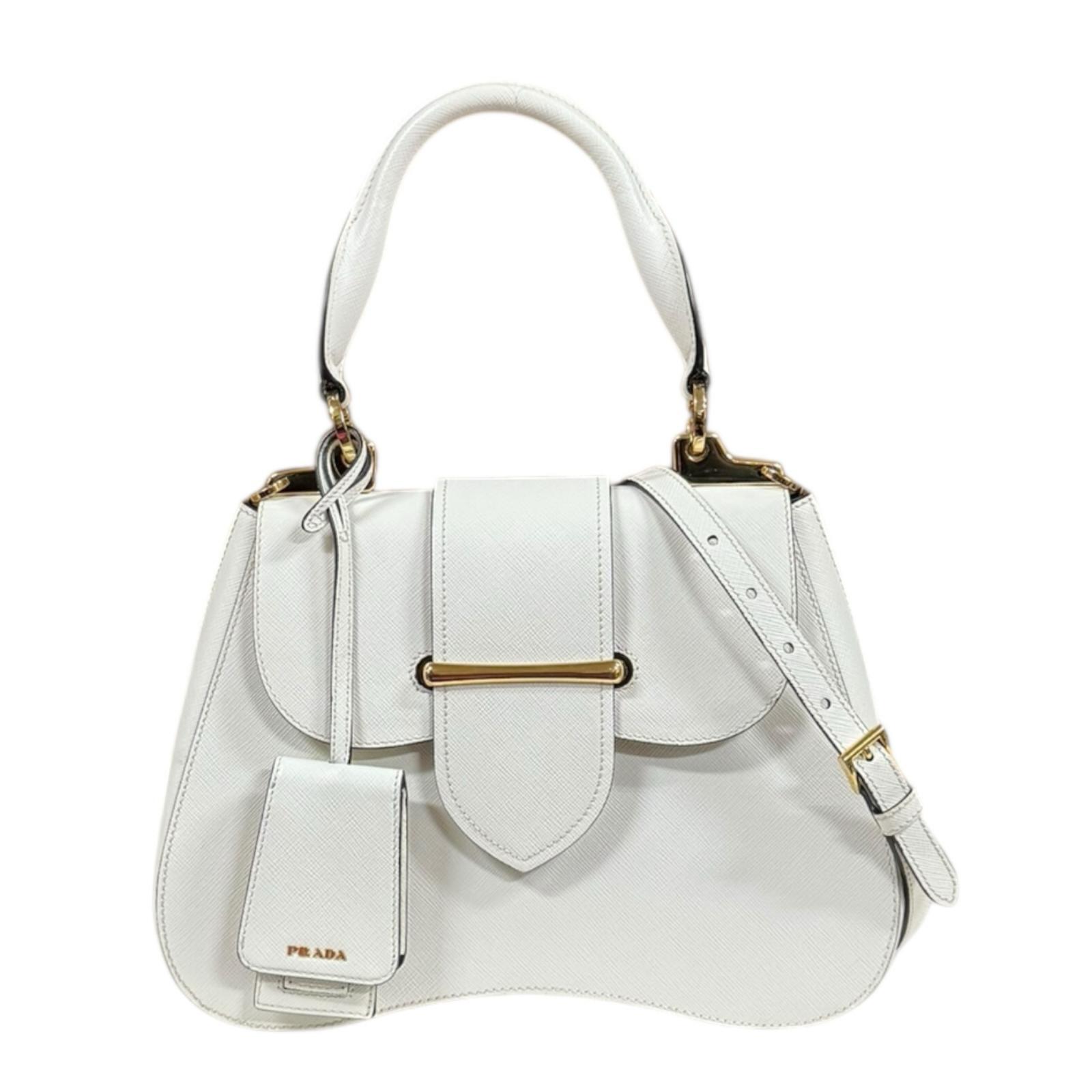 プラダ シドニー サフィアーノ ショルダーバッグ プラダ バッグ レザー 1BN005 ホワイト レディース PRADA 中古2way|R&K リサイクルキング