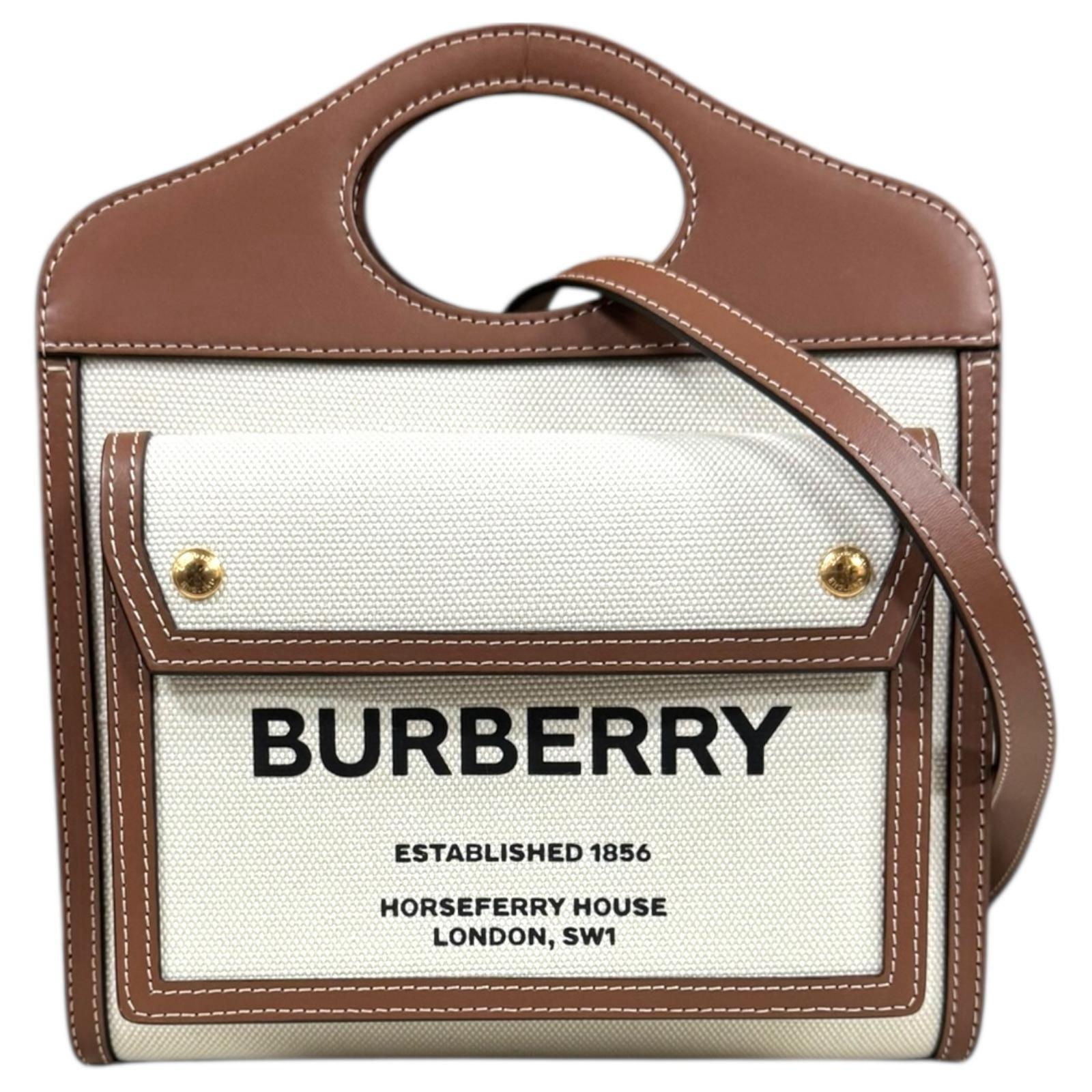 バーバリー ロゴタイプ衣嚢 ショルダーバッグ バーバリー なめし革 8039361  赤銅色 レディース BURBERRY 中古2way
