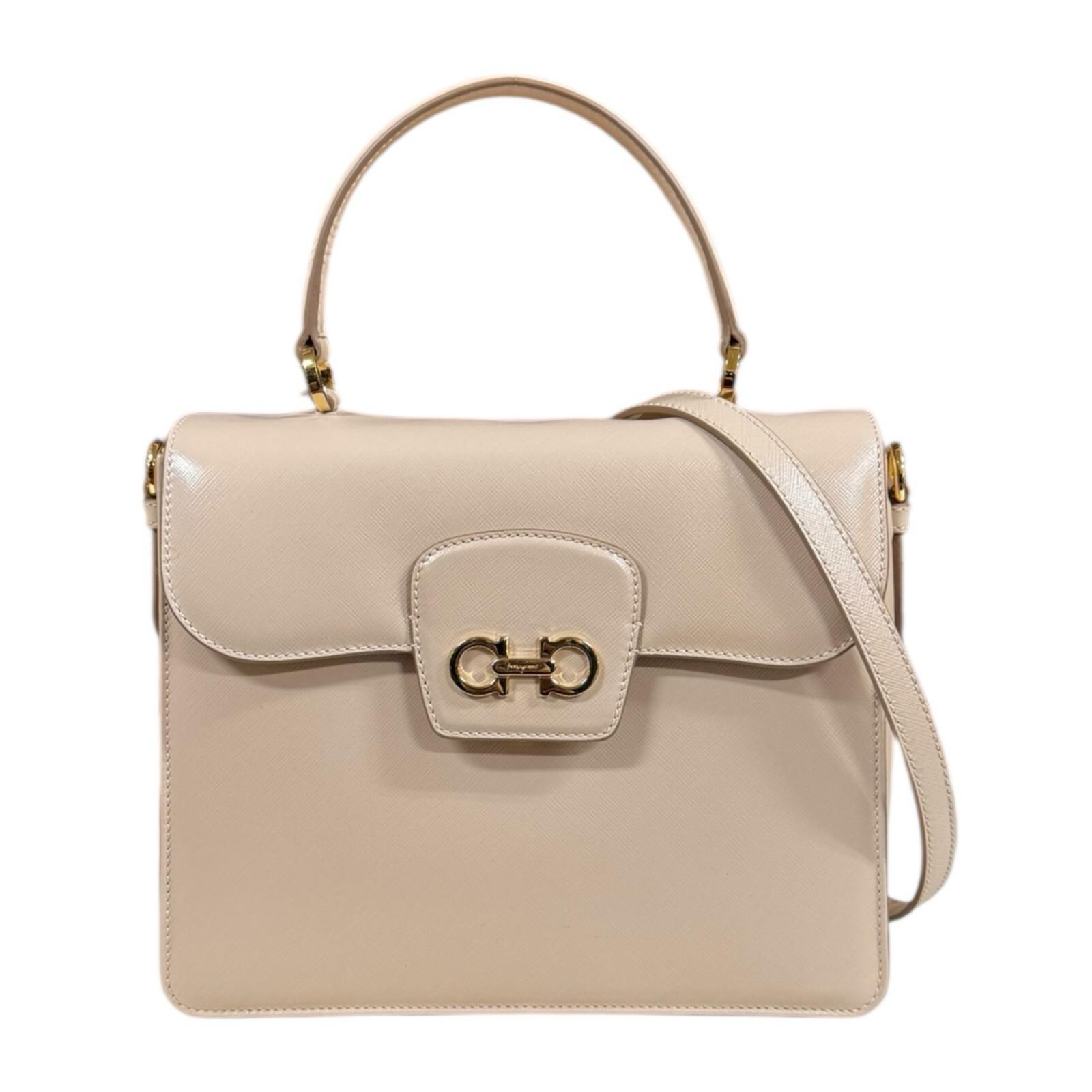 サルヴァトーレフェラガモ ショルダーバッグ サルヴァトーレフェラガモ なめし革 ベージュ レディース Salvatore Ferragamo 中古2way