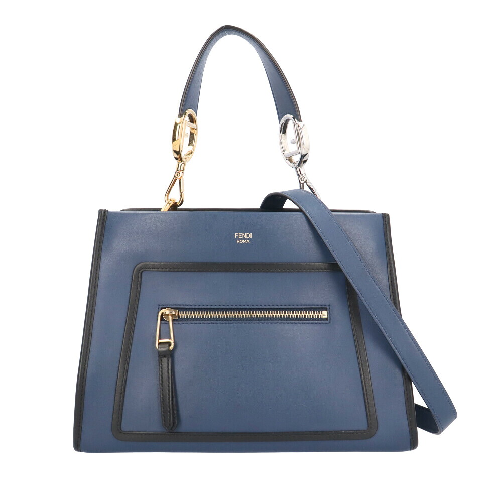フェンディ ラナウェイ スモール ショルダーバッグ フェンディ なめし革 8BH344 米国海軍 レディース FENDI 中古2way