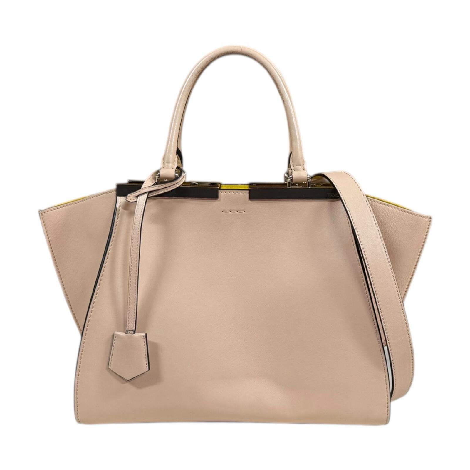 フェンディ トロワジュール ショルダーバッグ フェンディ レザー 8BH279 ベージュ レディース FENDI 中古2way