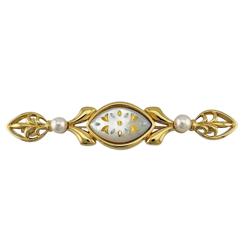 ミキモト ブローチ ミキモト 18金 シェル パール レディース MIKIMOTO 中古ピクウェ
