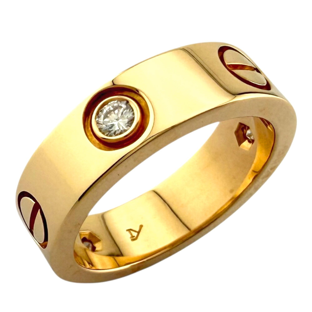カルティエ ラブ ハーフダイヤ リング 指輪 カルティエ 10号 18金 ダイヤモンド レディース CARTIER 中古|R&K リサイクルキング