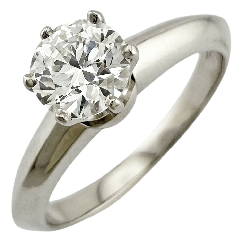 ティファニー ソリティア リング 指輪 ティファニー 6号 Pt950プラチナ ダイヤモンド 0.44ct レディース TIFFANY&Co. 中古鑑定書付き 0.44ct E-VS1-VG-N|R&K リサイクルキング