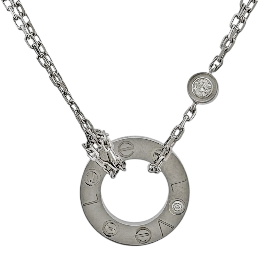 カルティエ ラブ サークル ネックレス カルティエ 18金 ダイヤモンド レディース CARTIER 中古|R&K リサイクルキング