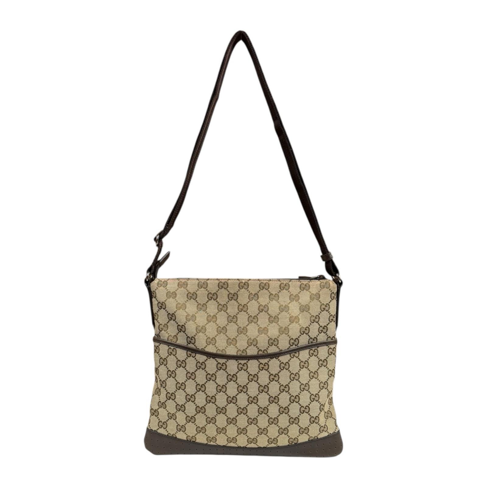 グッチ GGキャンバス ショルダーバッグ グッチ GGキャンバス 145857 ブラウン レディース GUCCI 中古