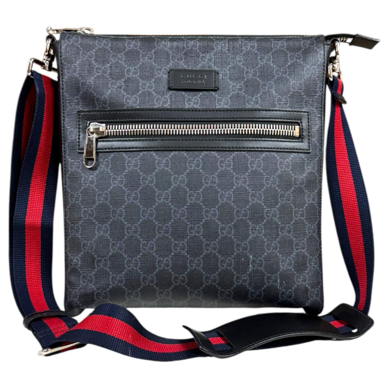 グッチ GGスプリーム ショルダーバッグ グッチ GGスプリームキャンバス 474137 ブラック メンズ GUCCI 中古