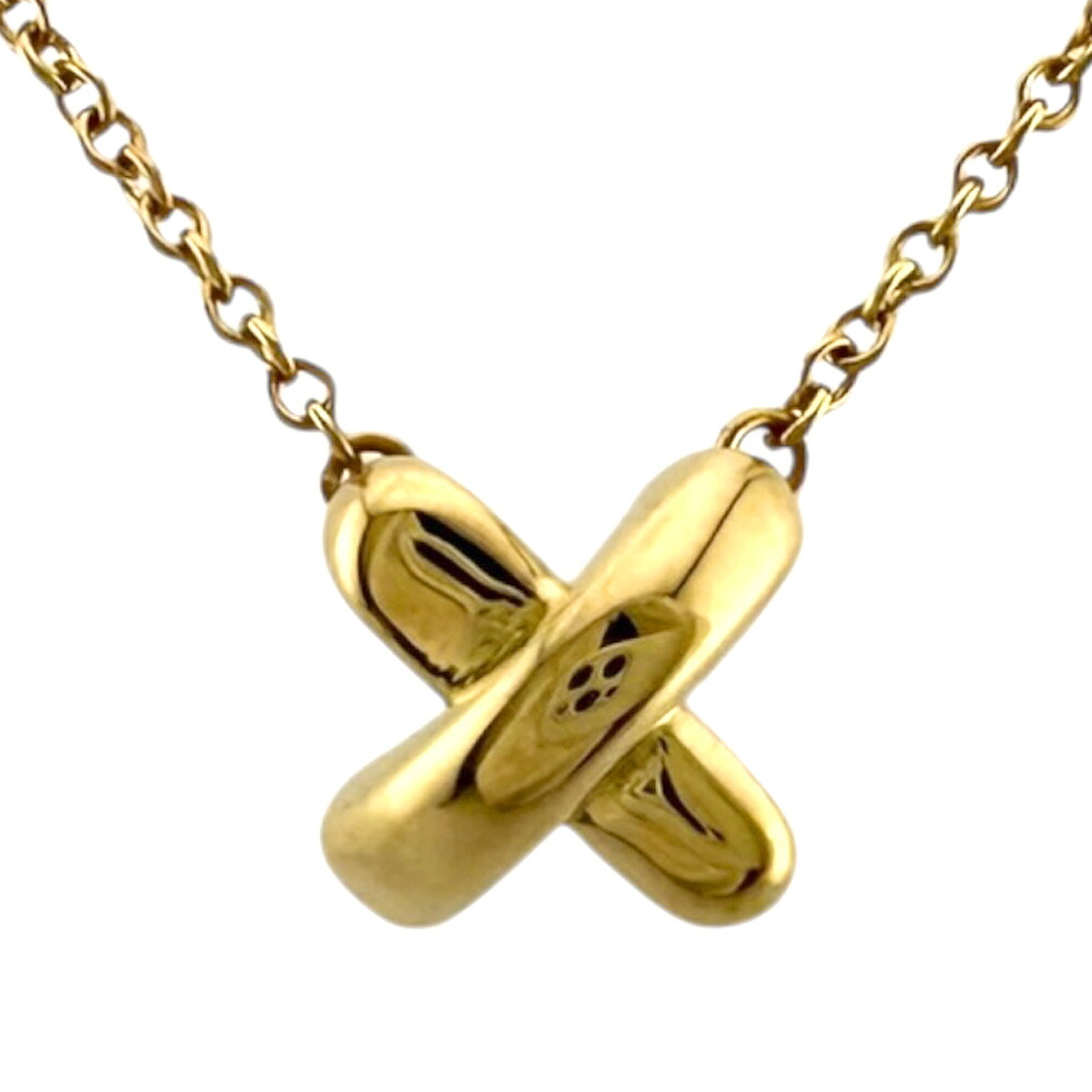 ティファニー クロスステッチ ネックレス ティファニー 18金 レディース TIFFANY&Co. 中古
