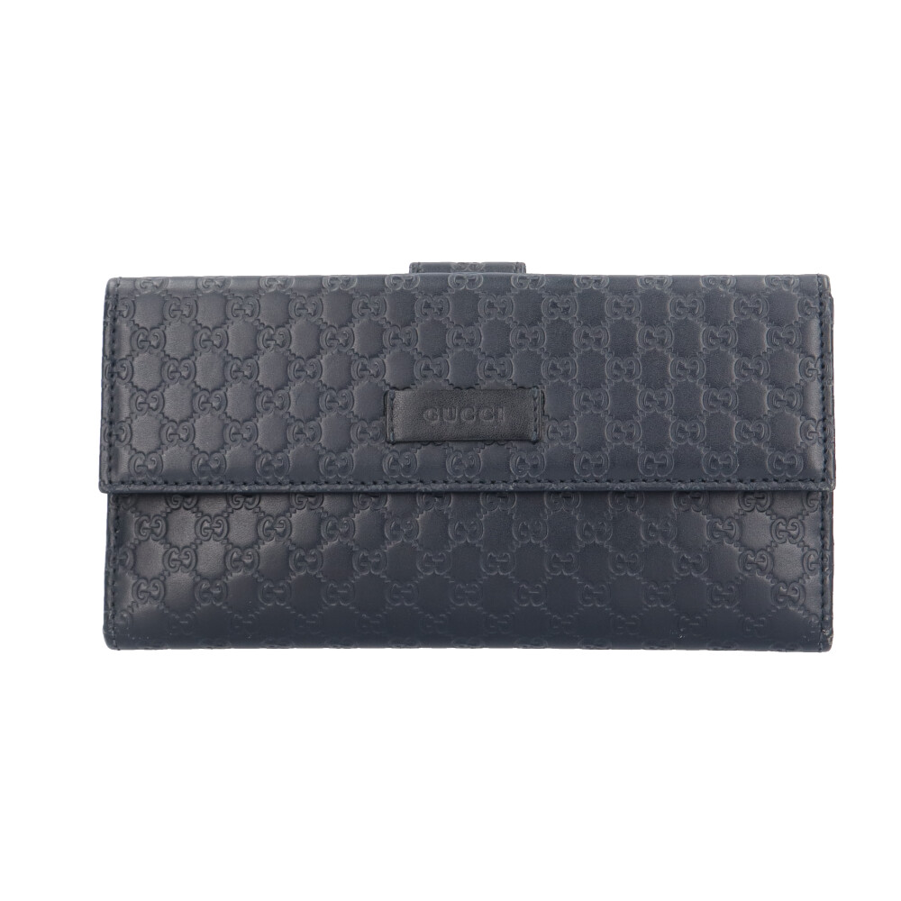 グッチ マイクログッチシマ 長紙入れ グッチ なめし革 449393 ユニ一発やる GUCCI 中古