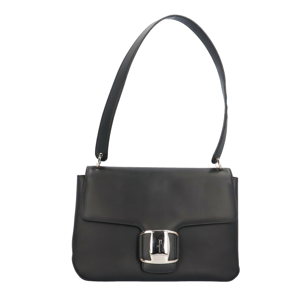 サルヴァトーレフェラガモ ショルダーバッグ サルヴァトーレフェラガモ レザー BZ-21・7171 ブラック レディース Salvatore Ferragamo 中古