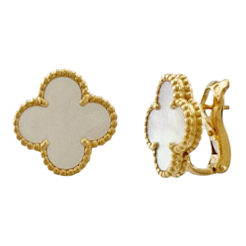 ヴァンクリーフ＆アーペル ヴィンテージアンハンブラ ピアス ヴァンクリーフ＆アーペル 18金 マザーオブパール レディース Van Cleef & Arpels 中古
