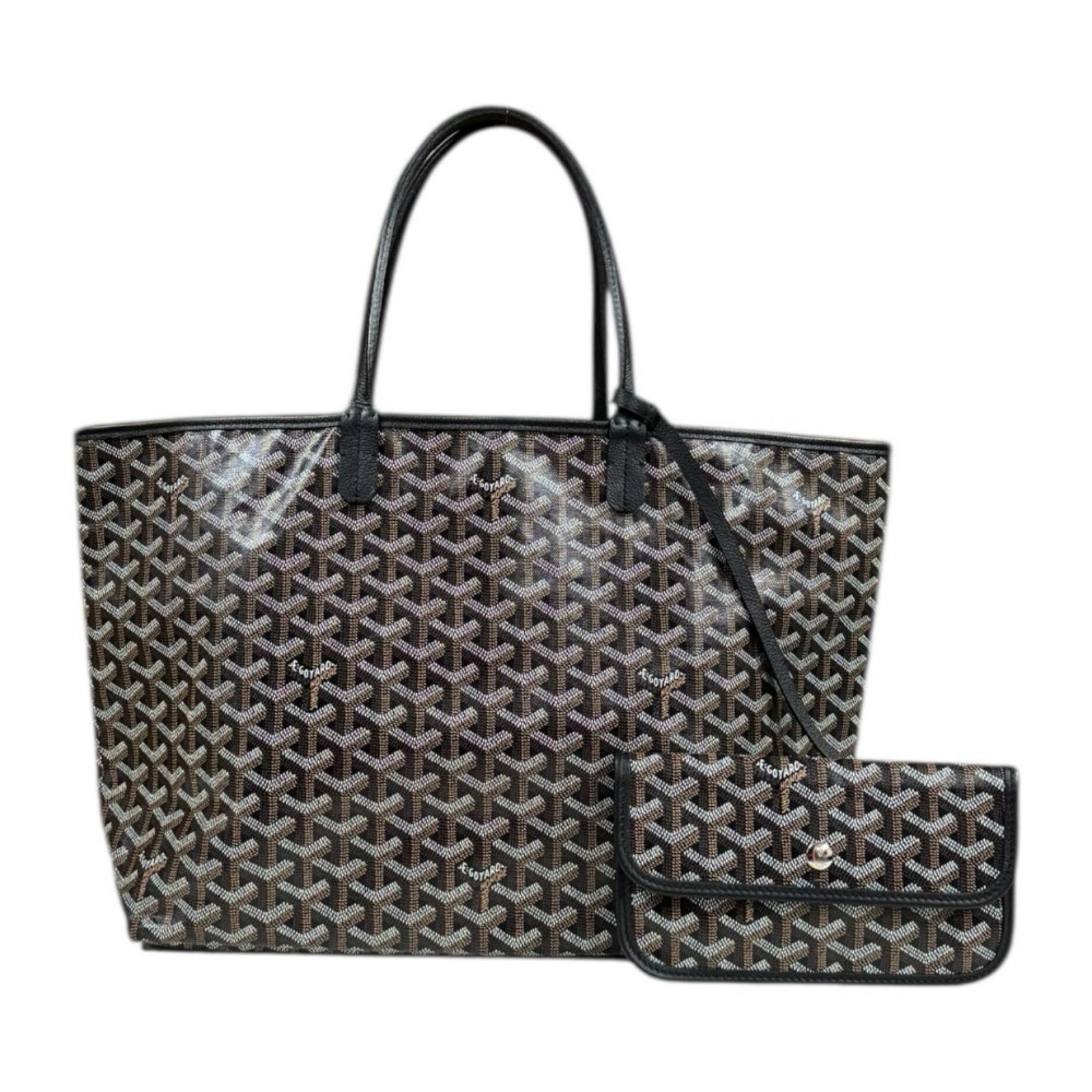ゴヤール サンルイPM トートバッグ ゴヤール PVCコーティングキャンバス ブラック ユニセックス GOYARD 中古