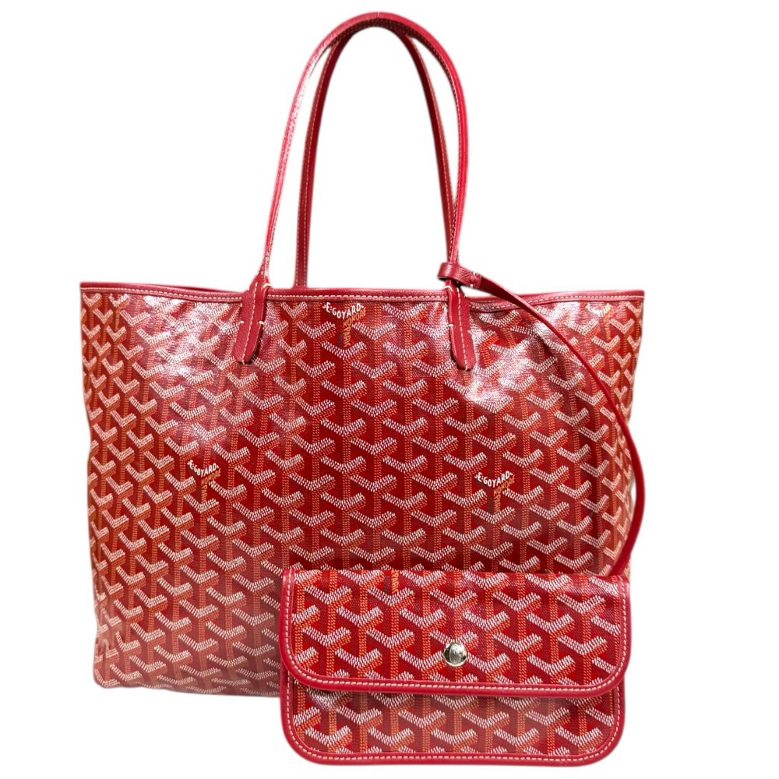 ゴヤール サンルイPM トートバッグ ゴヤール PVCコーティングキャンバス レッド レディース GOYARD 中古