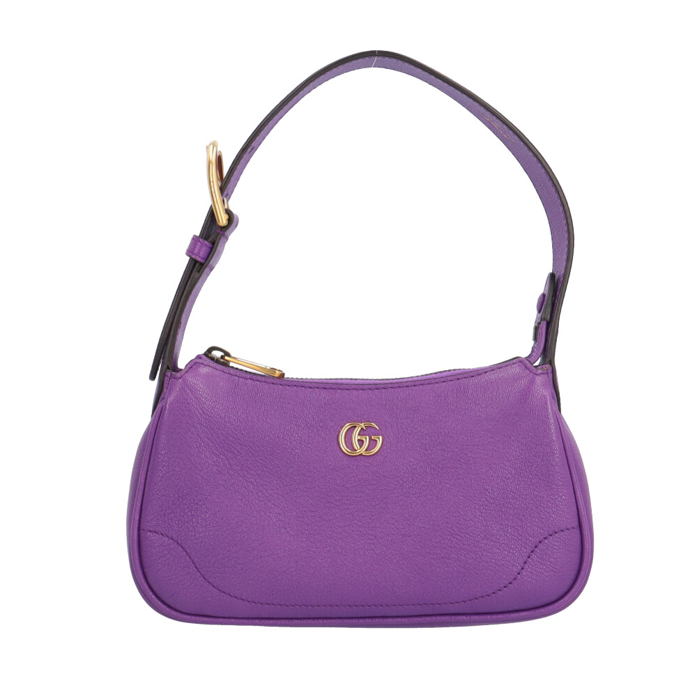 グッチ アフロディーテ ミニ GGマーモント ハンドバッグ グッチ レザー 739076 パープル レディース GUCCI 中古