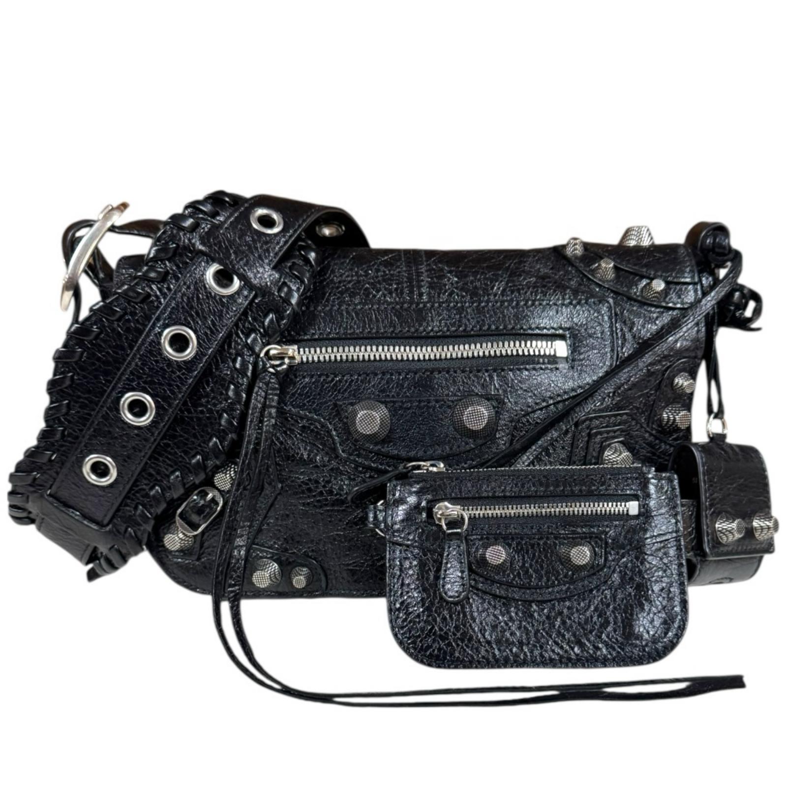 バレンシアガ ル・カゴール 下げ翼御徒面子  ショルダーバッグ バレンシアガ 黒いこと ユニ一発やる BALENCIAGA 中古