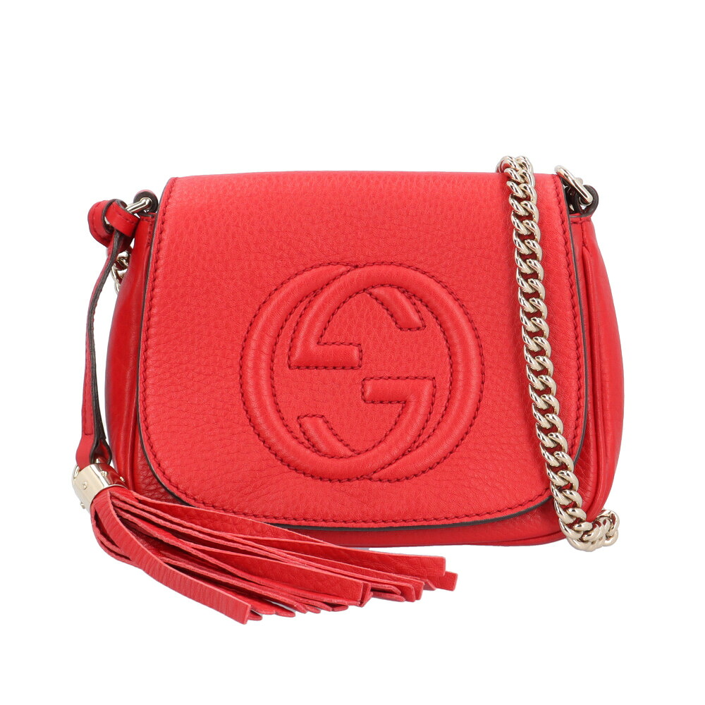 グッチ スモール ソーホー ショルダーバッグ グッチ なめし革 323190 赤いこと レディース GUCCI 中古チェーン店/タッセル付き添い人