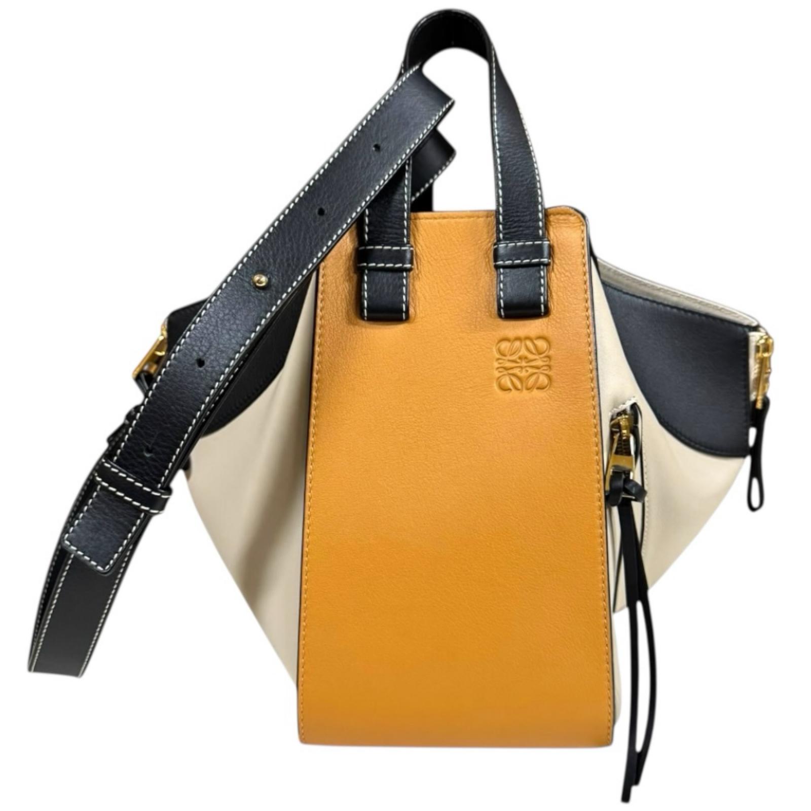 ロエベ ハンモック スモール ショルダーバッグ ロエベ なめし革 387.30なおなお書き35 ベージュ レディース LOEWE 中古2way