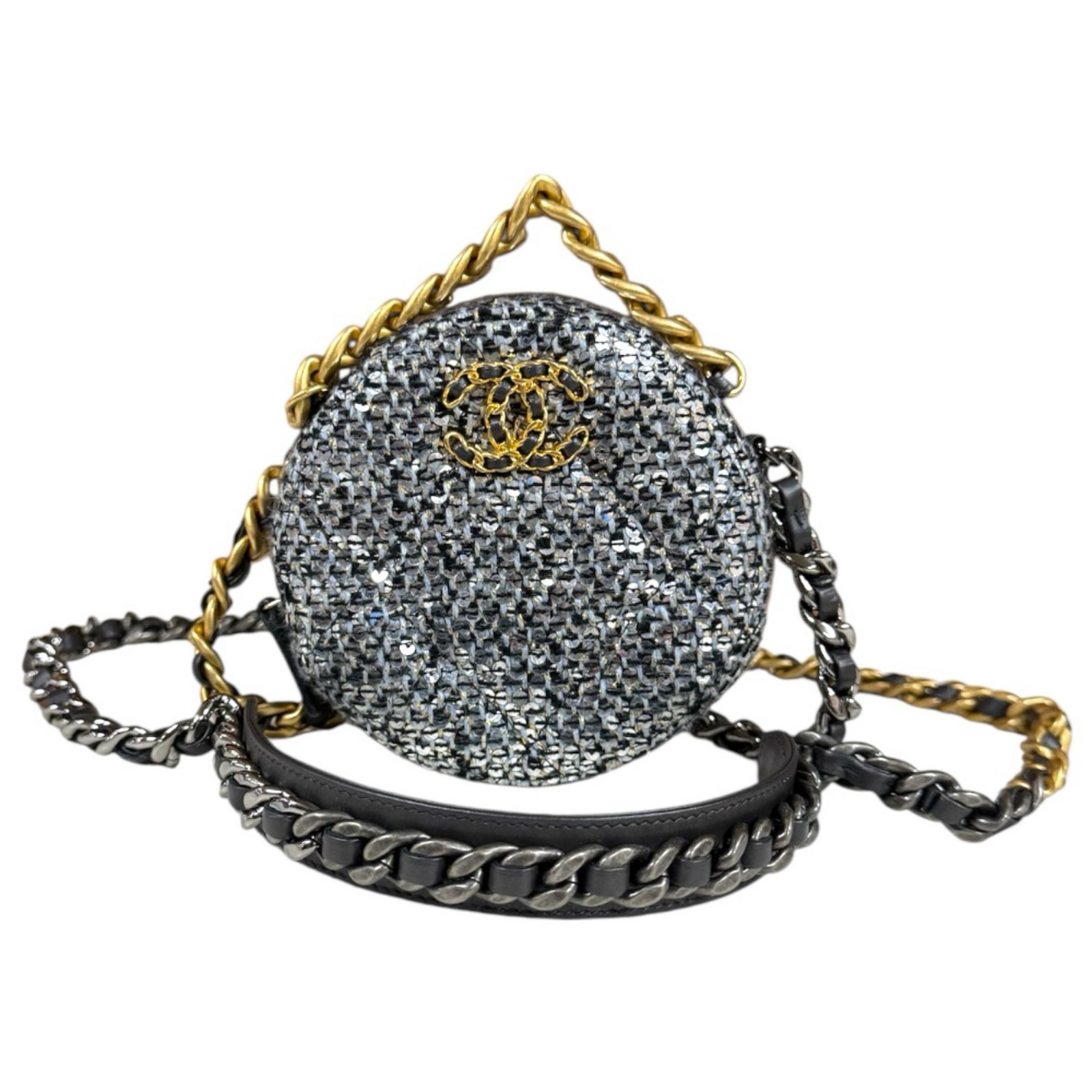 シャネル シャネル19 ショルダーバッグ シャネル バッグ スパンコール シルバー レディース CHANEL 中古チェーン　2way