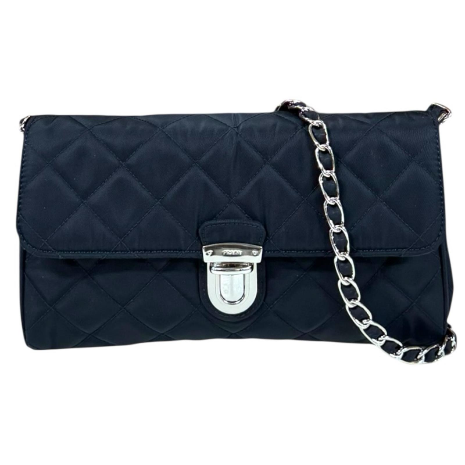 プラダ ショルダーバッグ プラダ バッグ ナイロン ブラック レディース PRADA 中古チェーン
