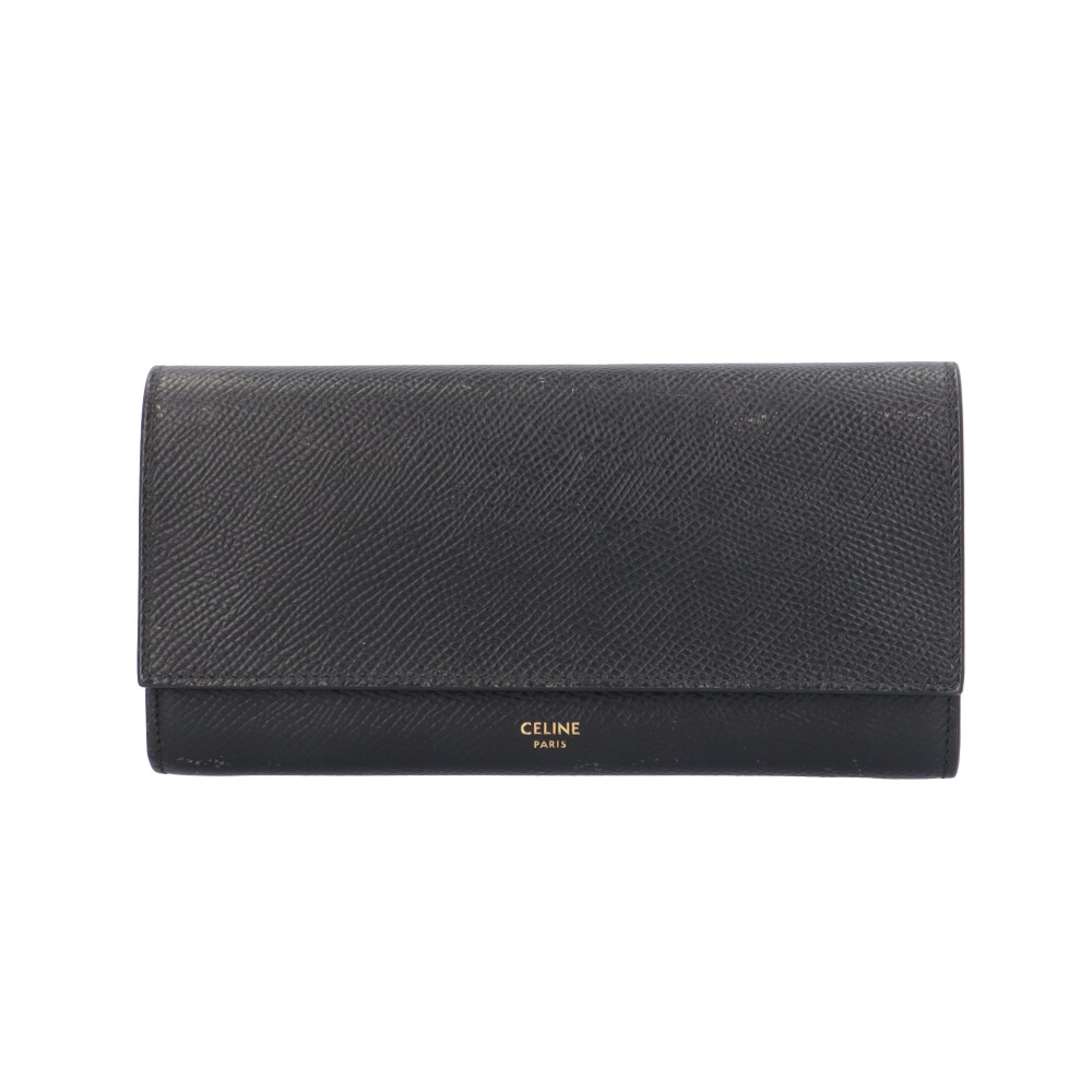 セリーヌ ラージ フラップウォレット 長紙入れ セリーヌ なめし革 10B563BEL.38NO レディース CELINE 中古