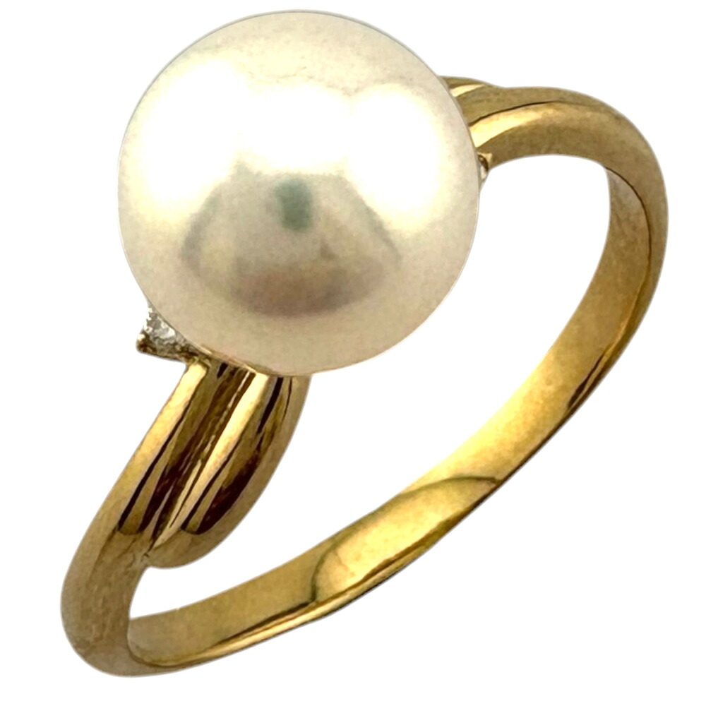 タサキ リング 指輪 タサキ 13号 18金 パール ダイヤモンド 0.01ct レディース TASAKI 中古