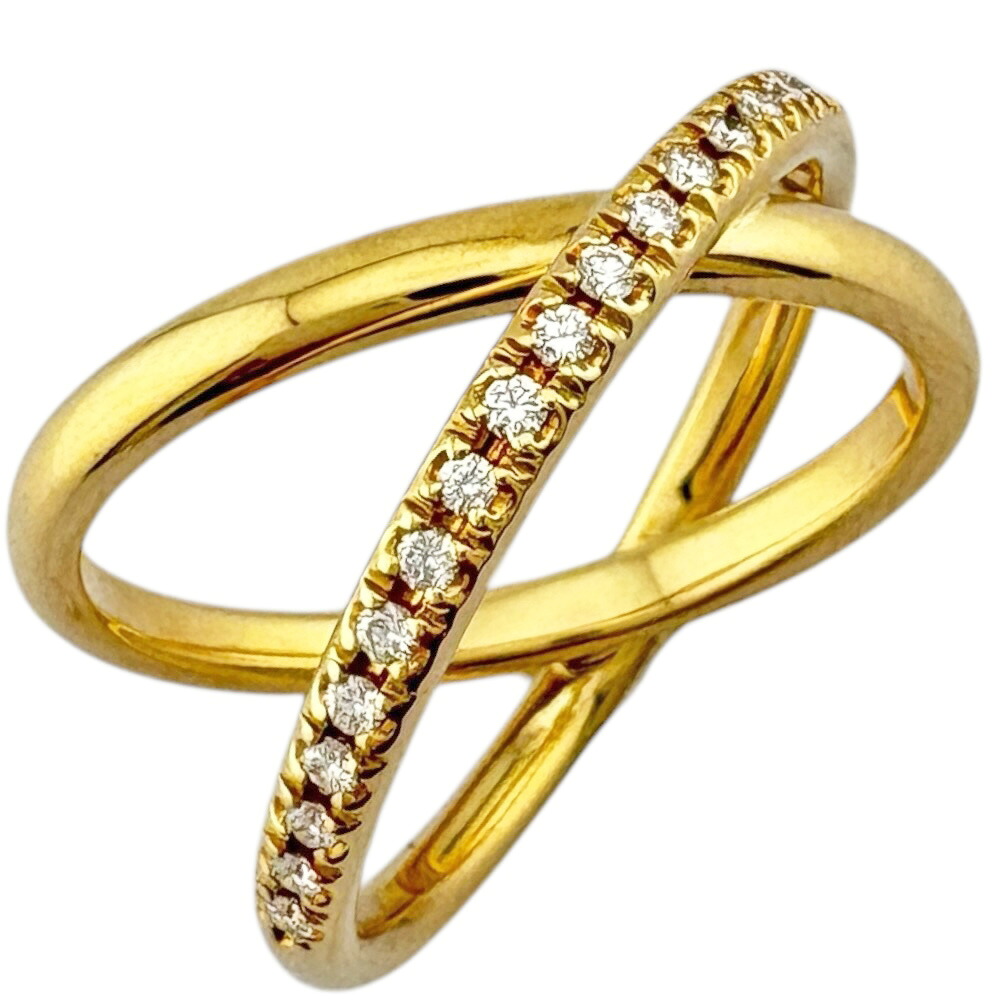 ミキモト リング 指輪 ミキモト 14号 18金 ダイヤモンド 0.18ct レディース MIKIMOTO 中古