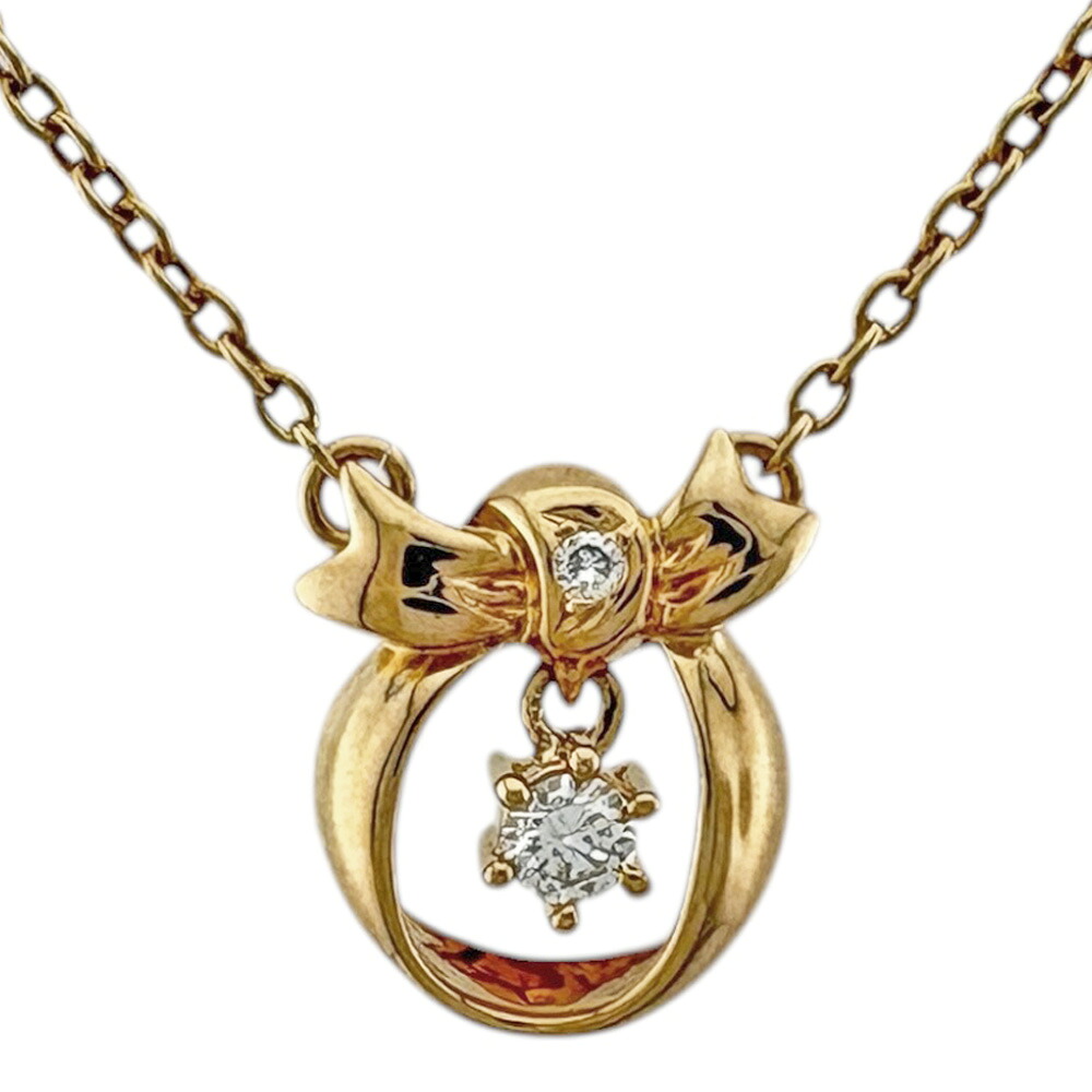タサキ ネックレス タサキ 18金 ダイヤモンド 0.07ct レディース TASAKI 中古リボン｜Ｒ＆Ｋ　リサイクルキング