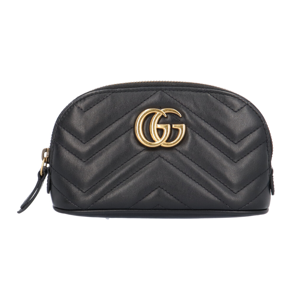 グッチ コスメティックケース GGマーモント ポーチ グッチ レザー 625544 レディース GUCCI 中古|R&K リサイクルキング