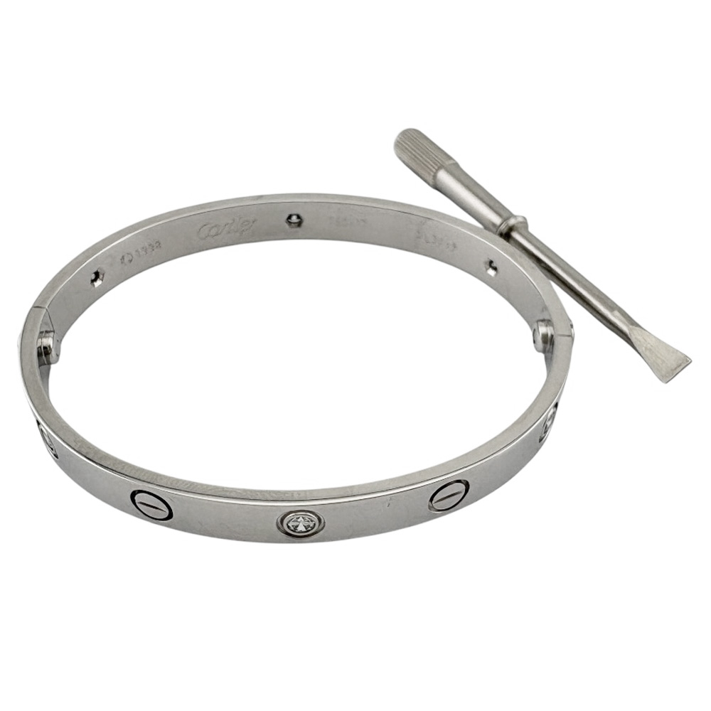 カルティエ ラブブレス バングル カルティエ 18金 K18ホワイトゴールド ダイヤモンド レディース CARTIER 中古ドライバー付き｜Ｒ＆Ｋ　リサイクルキング