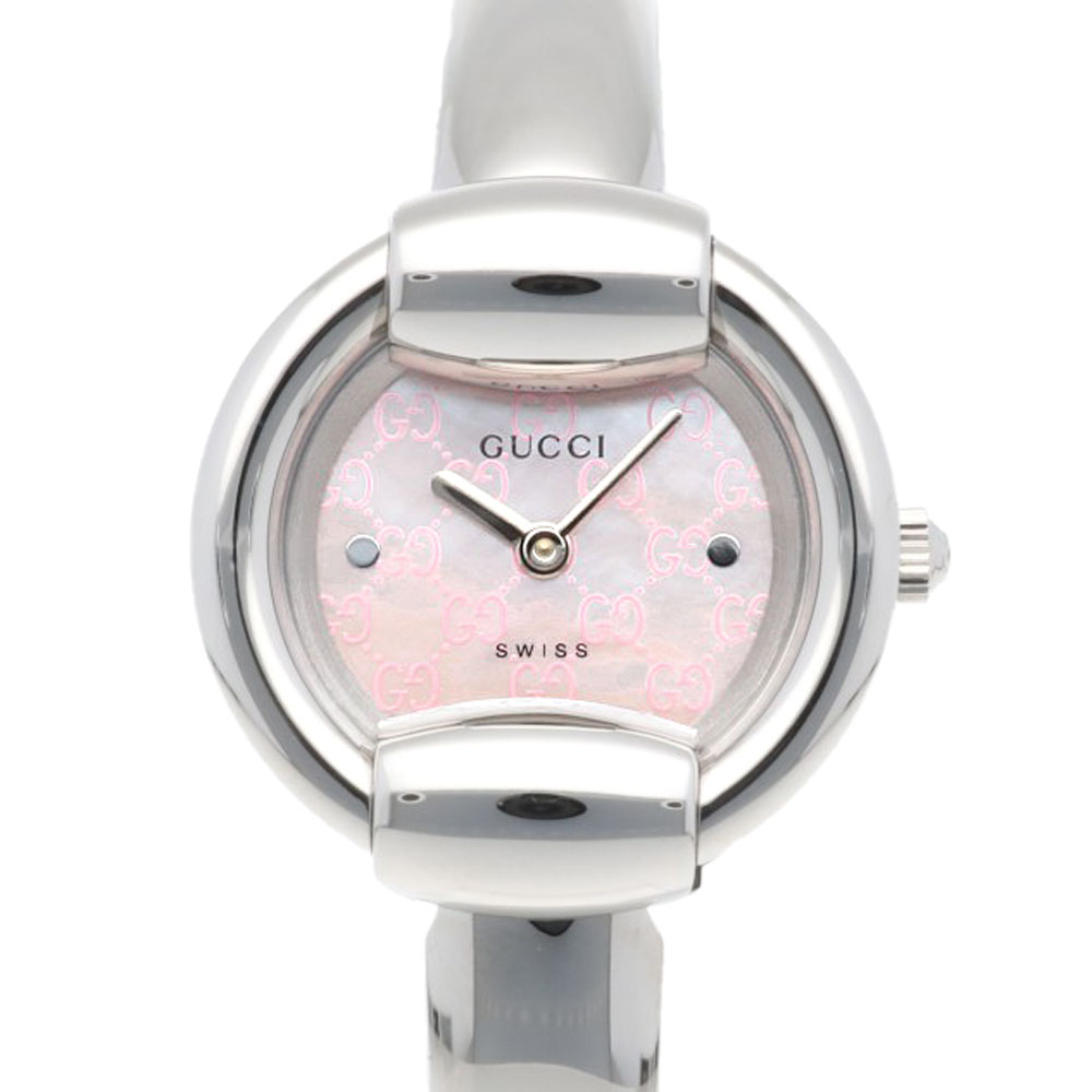 グッチ 腕時計 時計 グッチ ステンレススチール YA014513(1400L) クオーツ レディース 1年保証 GUCCI 中古ピンクシェル|R&K リサイクルキング
