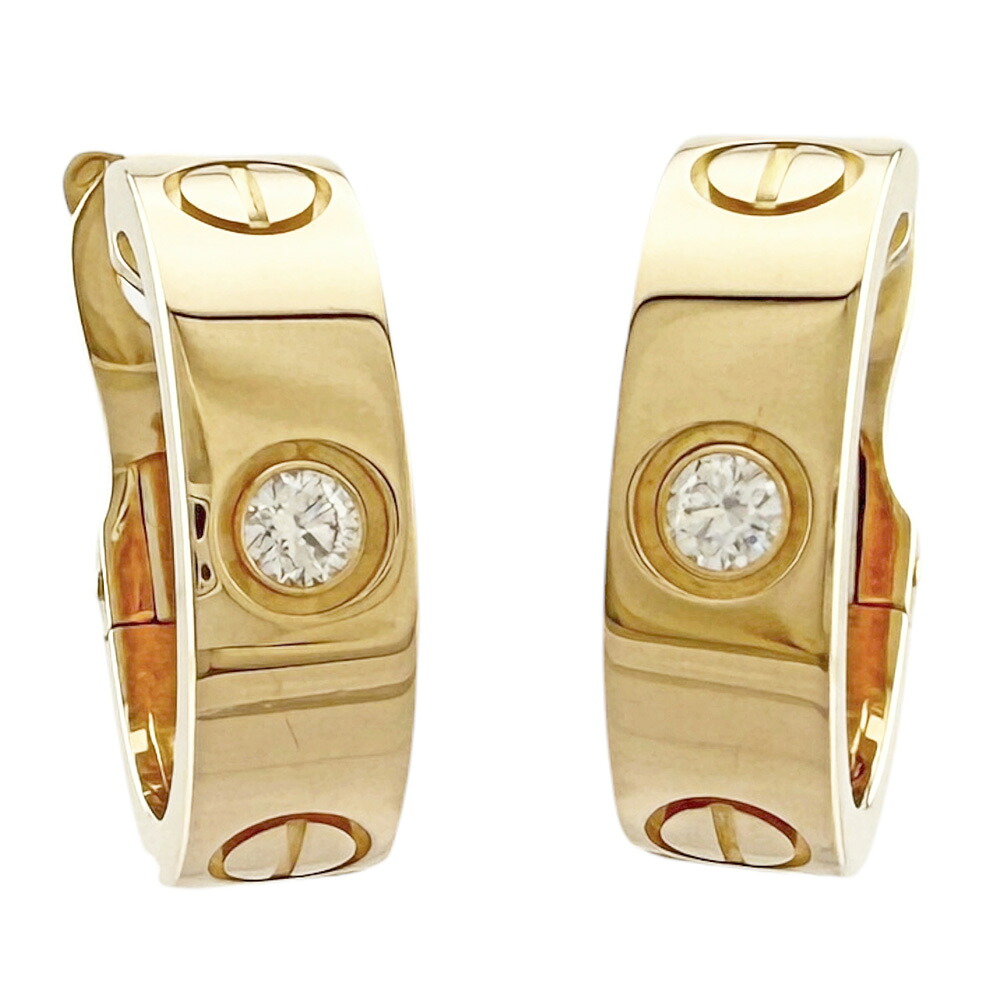 カルティエ クラシックモデル ラブ フープ ピアス カルティエ 18金 K18イエローゴールド ダイヤモンド レディース CARTIER 中古｜Ｒ＆Ｋ　リサイクルキング