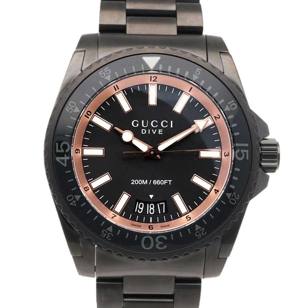 グッチ ダイブ 腕時計 時計 グッチ ステンレススチール YA136213(136.2) クオーツ メンズ 1年保証 GUCCI 中古200M｜Ｒ＆Ｋ　リサイクルキング