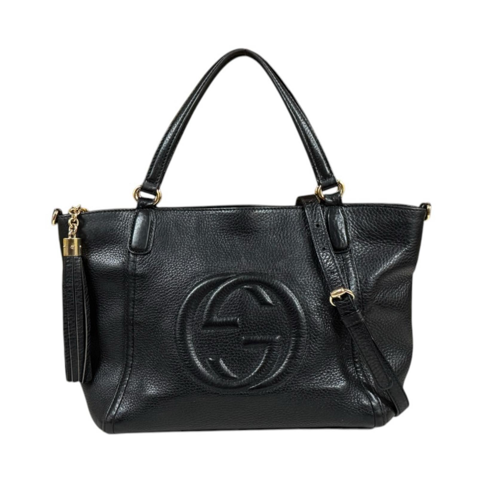 グッチ ソーホー ショルダーバッグ グッチ バッグ レザー 369176 ブラック レディース GUCCI 中古2ｗay｜Ｒ＆Ｋ　リサイクルキング