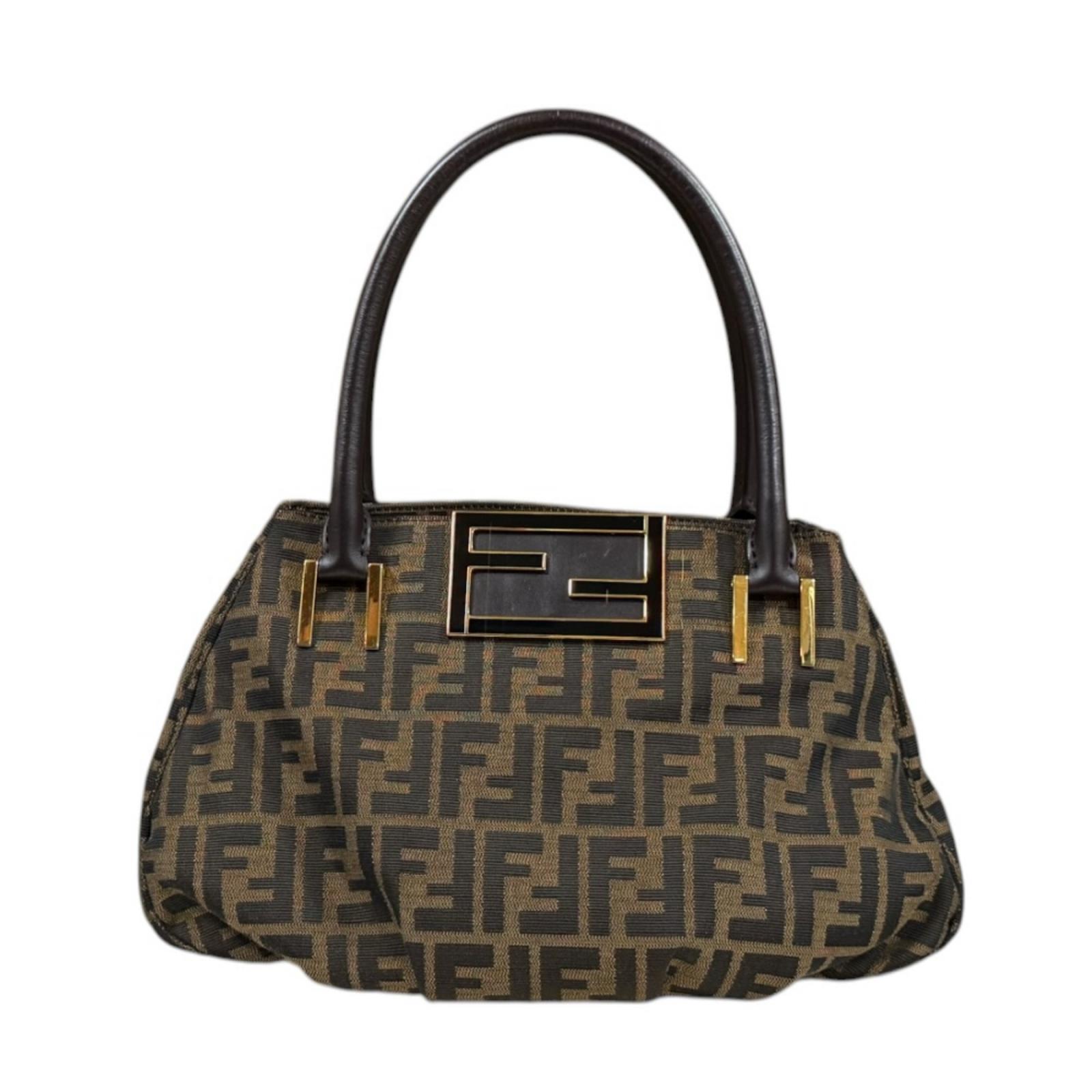 フェンディ ミア ズッカ ハンドバック フェンディ 御徒面子  帆布 8BR674 赤銅色 レディース FENDI 中古