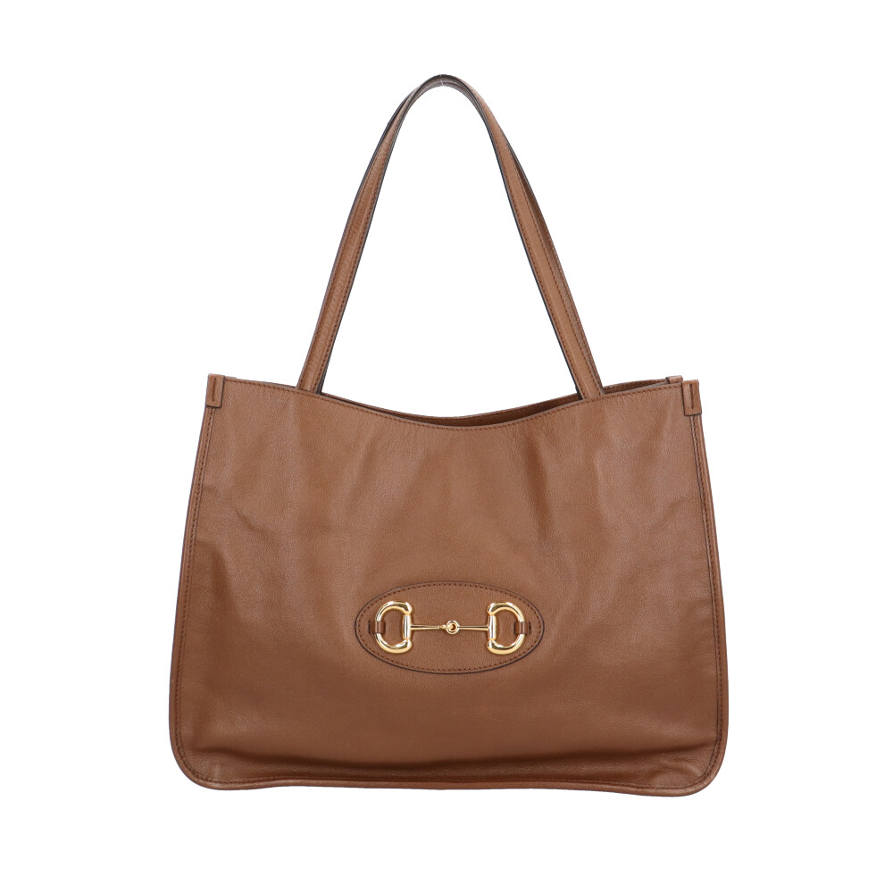 グッチ 導管ビット1955 トートバッグ グッチ 御徒面子  なめし革 623694 赤銅色 レディース GUCCI 中古