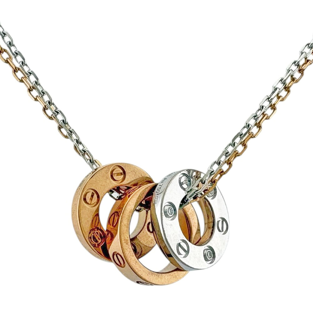 カルティエ スリーフープ ネックレス カルティエ 18金 K18ホワイトゴールド ダイヤモンド レディース CARTIER 中古｜Ｒ＆Ｋ　リサイクルキング
