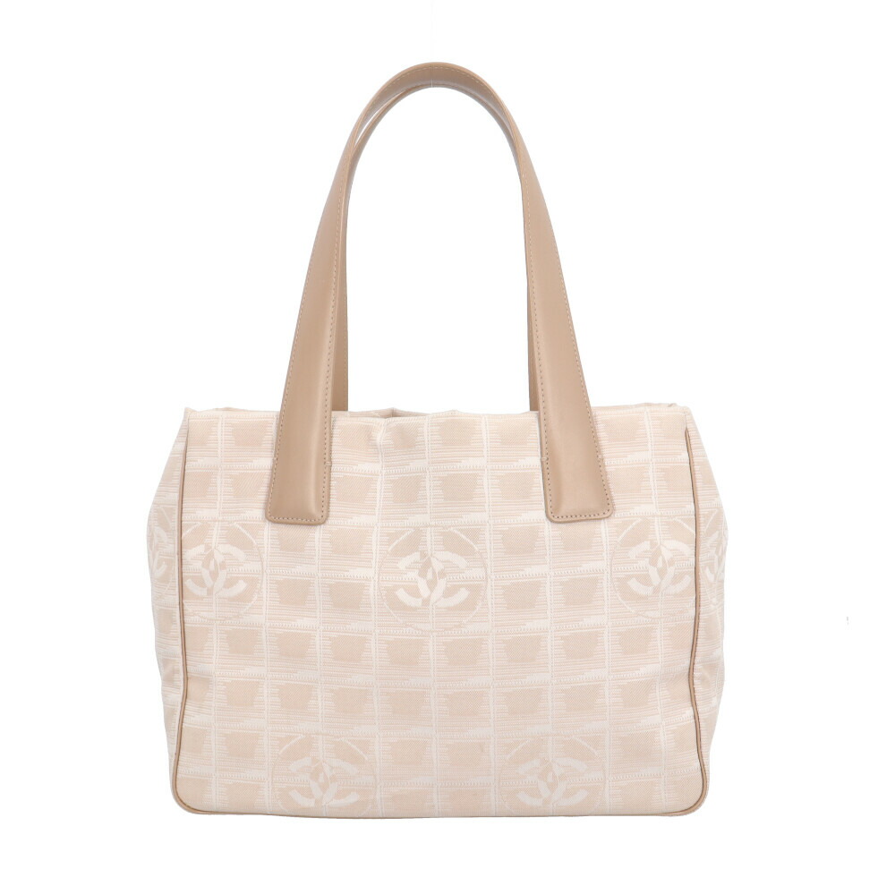 シャネル トートPM ニュー周遊 トートバッグ シャネル 御徒面子  ナイロンジャガード ベージュ レディース CHANEL 中古