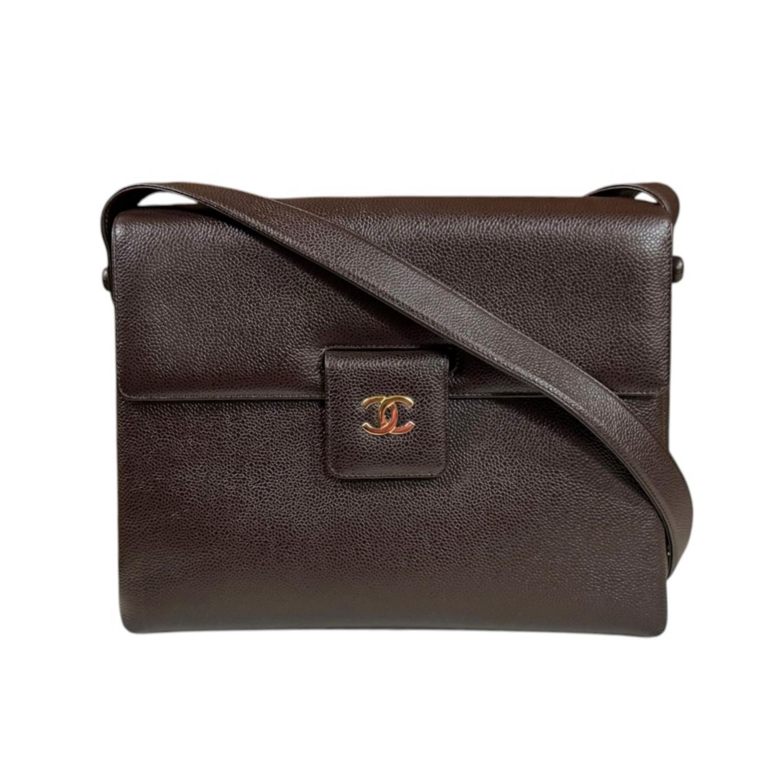 シャネル ココマーク ショルダーバッグ シャネル 御徒面子  なめし革 赤銅色 レディース CHANEL 中古