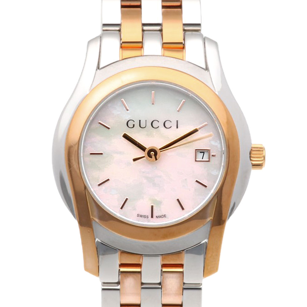 グッチ 腕時計 時計 グッチ ステンレススチール 5500L クオーツ 磨き直し済 レディース 1年保証 GUCCI 中古ホワイトシェル|R&K リサイクルキング