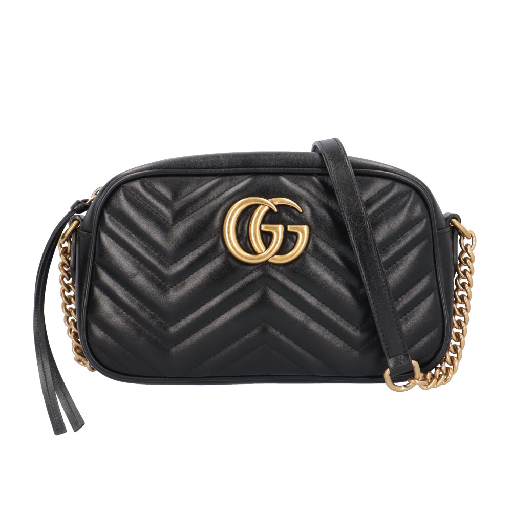 グッチ GGマーモント ショルダーバッグ グッチ バッグ レザー 447632 ブラック レディース GUCCI 中古チェーン｜Ｒ＆Ｋ　リサイクルキング