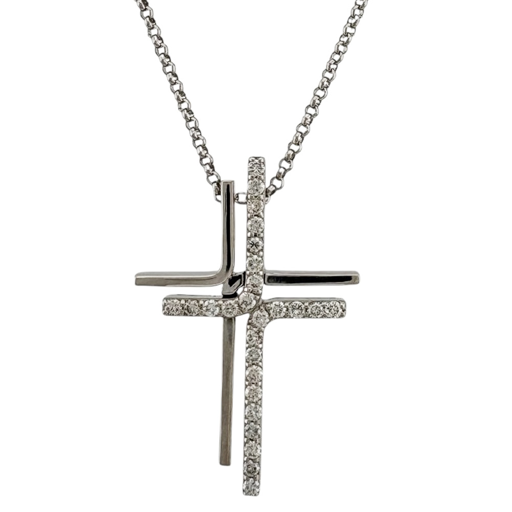 ポンテヴェキオ ネックレス ポンテヴェキオ 18金 K18ホワイトゴールド ダイヤモンド 0.37ct レディース Ponte Vecchio 中古クロス|R&K リサイクルキング