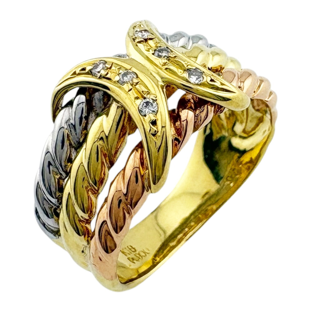 リング 指輪 11号 18金 K18ゴールド ダイヤモンド 0.06ct レディース 中古|R&K リサイクルキング