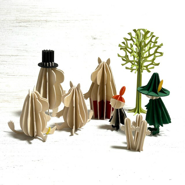 loviムーミンシリーズ フィンランドLOVIの木製オブジェ／オーナメント―カード「ムーミン」7種