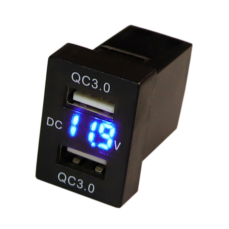 楽天市場 電源ソケット Usbポート2 Qc3 0 急速充電 Usb接続通信パネル スマホ充電器 Usb電源 スイッチホール Ledブルー トヨタ車系 Aタイプ Iphoneスマホ タブレット同時に2台充電 Tkサービス楽天市場店