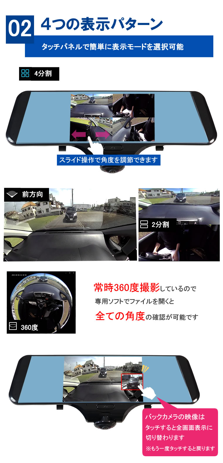 ドライヴレコーダー 鏡鑑型 ドラレコ 膚合いパネルハイラート 360レヴェル 全針路テレビカメラ 肌付ミラー Gデテクター 駐車指導監督 5インチ 前後同時に録画 車内撮る 日本ワード疎明筆致 Hqb Be