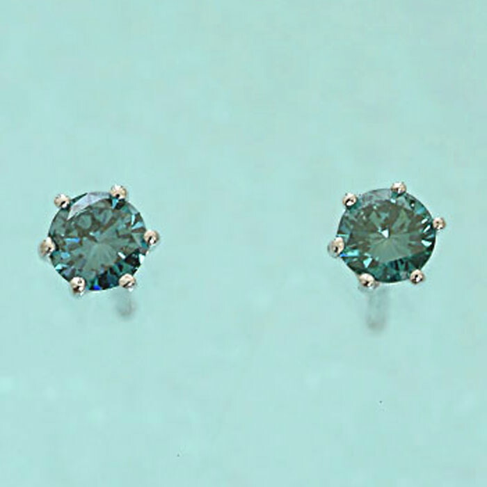 楽天市場】K18WG ブルーダイヤモンド ピアス : 宝石のエンジェル