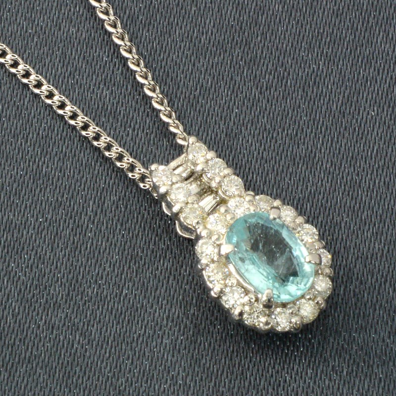 楽天市場】パライバ トルマリン ダイヤ ペンダント ネックレス K18