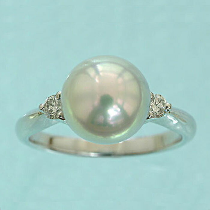 楽天市場】パールリング 南洋真珠 ダイアモンド入りプラチナ